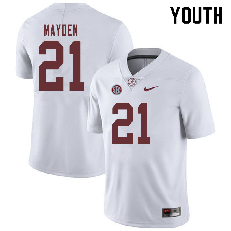 Youth #21 Jared Mayden Alabama Crimson Tide College Football Jerseys Sale-White